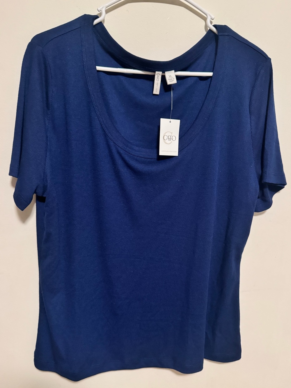 Cato Women’s Short Sleeve Scoop Neck Top - Navy Blue